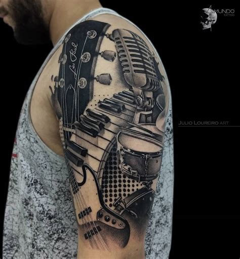 wicked musical tattoos|men's music tattoo ideas arm.